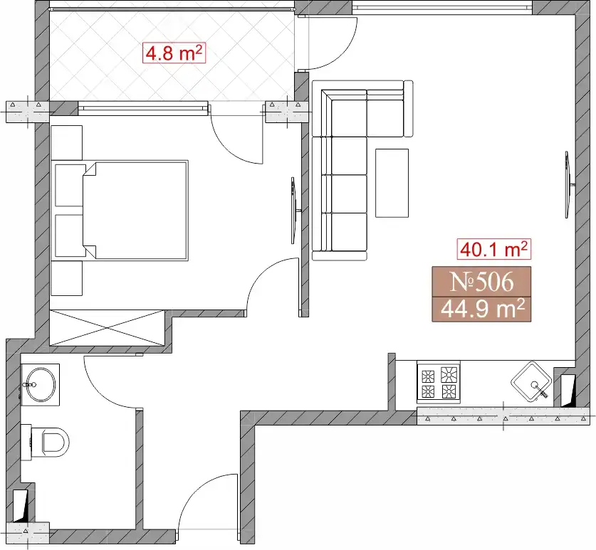 2-комнатная квартира рядом с морем в Гонио, Батуми — Olive House