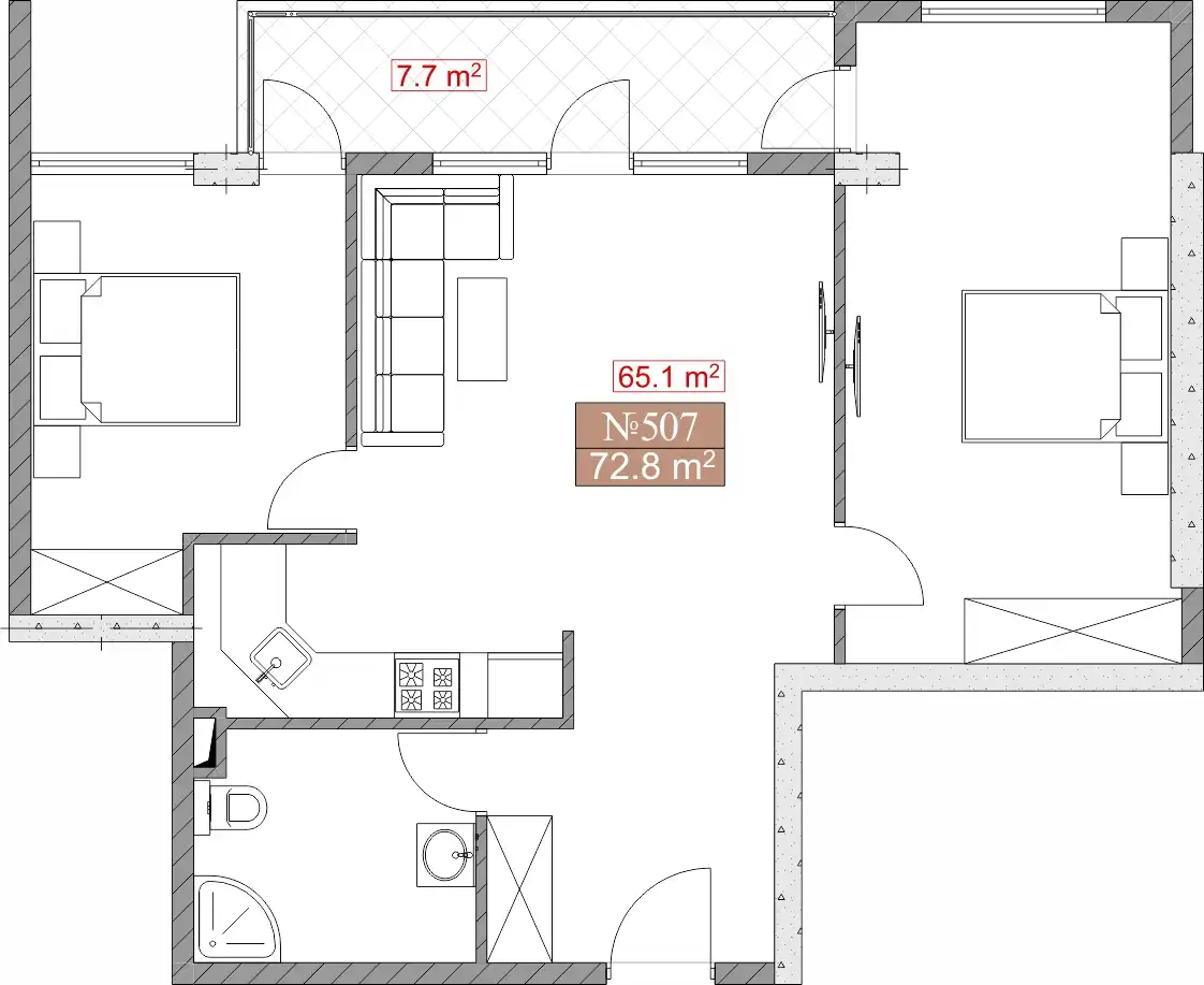 3-комнатная квартира рядом с морем в Гонио, Батуми — Olive House